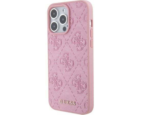 Guess Leather 4G Stamped Back Case Aizsargapvalks Priekš Apple iPhone 15 Pro Max