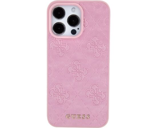 Guess Leather 4G Stamped Back Case Aizsargapvalks Priekš Apple iPhone 15 Pro Max