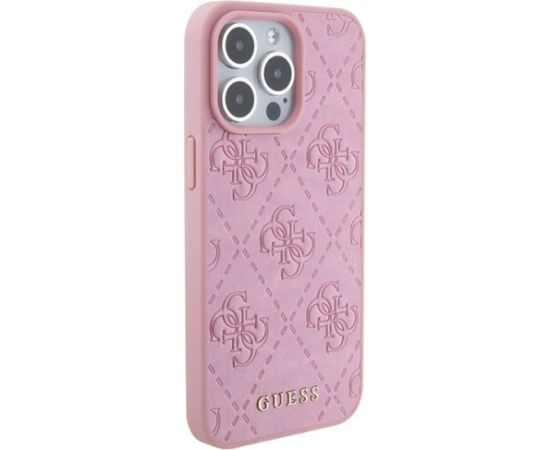 Guess Leather 4G Stamped Back Case Aizsargapvalks Priekš Apple iPhone 15 Pro Max