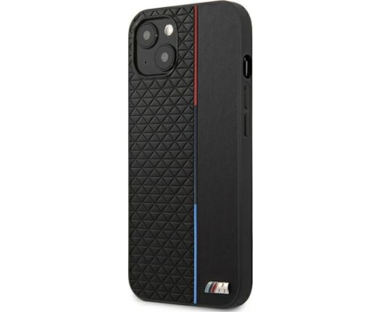 BMW M kolekcija BMHCP13MTRTBK Back Case Aizmugurējais Ādas Apvalks Telefonam Apple iPhone 13