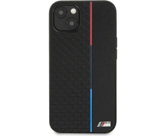 BMW M kolekcija BMHCP13MTRTBK Back Case Aizmugurējais Ādas Apvalks Telefonam Apple iPhone 13