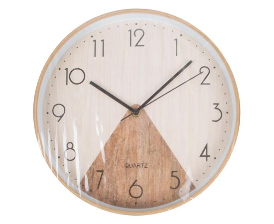 Wall clock WOODY D34cm, wood triangle