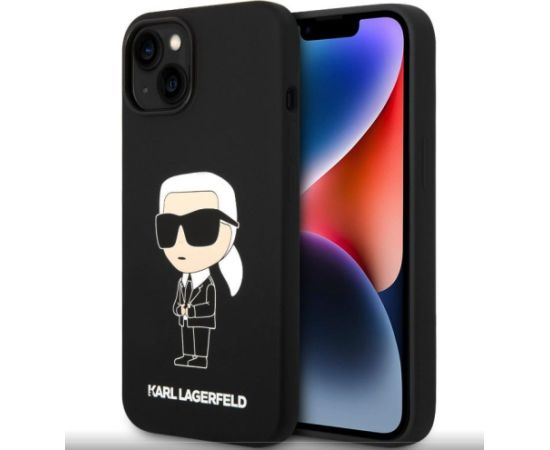 Karl Lagerfeld Apple  iPhone 15 Liquid Silicone Ikonik NFT Cas Black