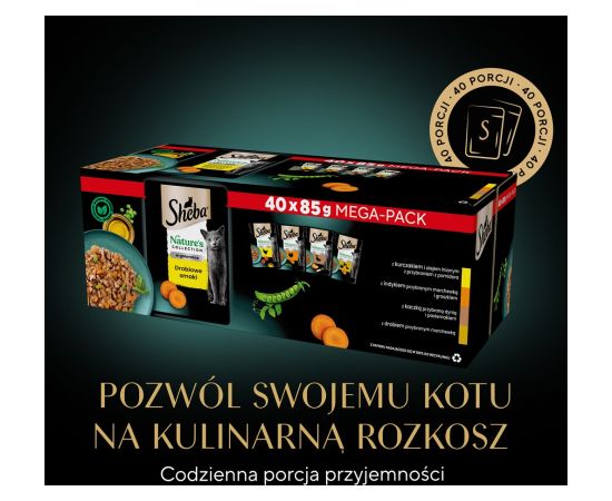 SHEBA Nature's Collection drobiowe smaki w galarecie- Drób - Adult- Mokra karma dla kota- 40x85