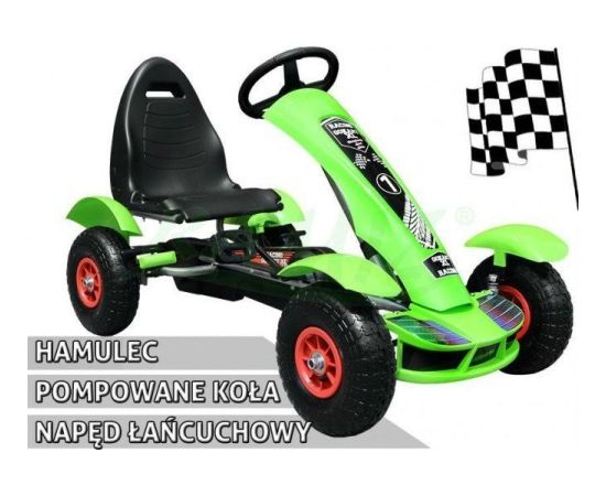 Joko Duży Gokart Pompowane Koła Zielony