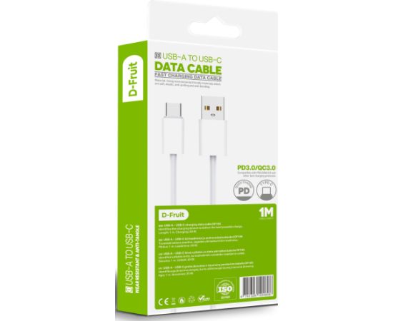 D-Fruit кабель USB-A - Lightning 1 м, белый (DF106)