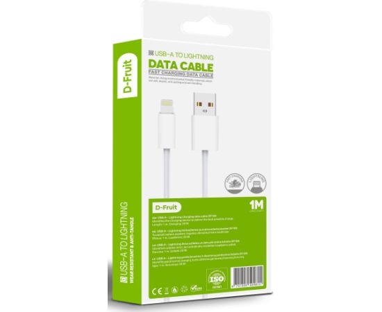 D-Fruit кабель USB-A - USB-C 1 м, белый (DF105)