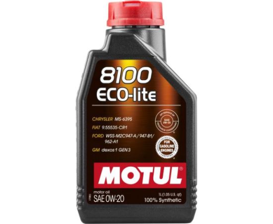 Motul 8100 Eco-lite 0W20 1L Honda Mazda Subaru SM/CF