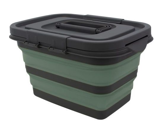 Eurotrail Foldable Basket With Lid L / Zaļa / Melna / 15 L