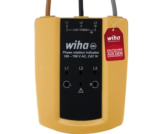 Wiha Phase sequence indicator 45221, 100 - 700 V AC, measuring device (yellow/black)