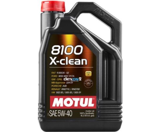 Motul 8100 X-clean 5W40 4L ACEA C3 API SN/CF Motoreļļa