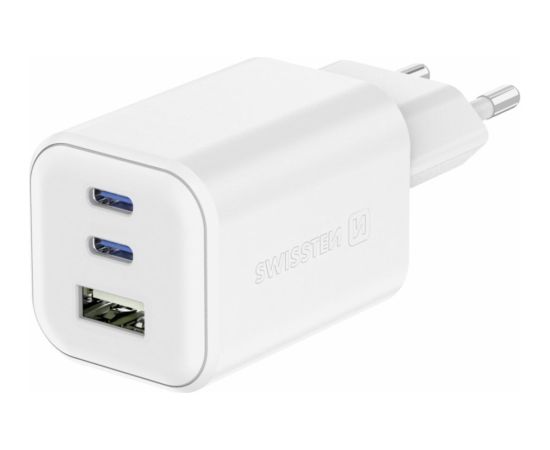 Swissten Travel Tīkla Lādētājs GaN 2x USB-C / PD USB-A / 18W QC / 65W