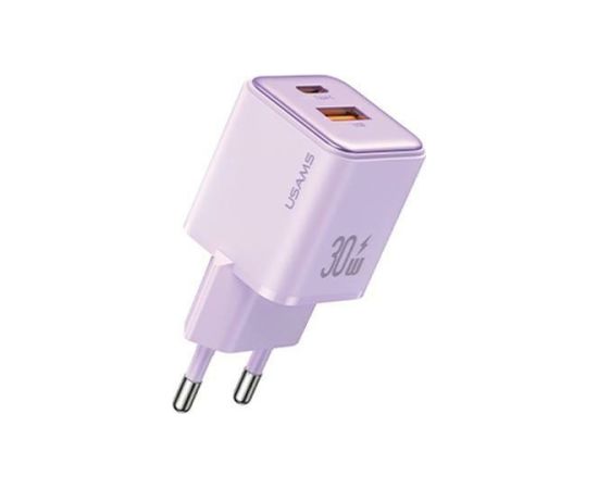 USAMS Ład. siec. 1xUSB+1xUSB-C PD30W 3A (only head) PD3.0 Fast Charging purpurowy|purple X-ron Series CC189TC03 (US-CC189)