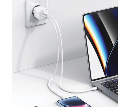 USAMS Ład. siec. 1xUSB+1xUSB-C PD30W 3A (only head) PD3.0 Fast Charging purpurowy|purple X-ron Series CC189TC03 (US-CC189)