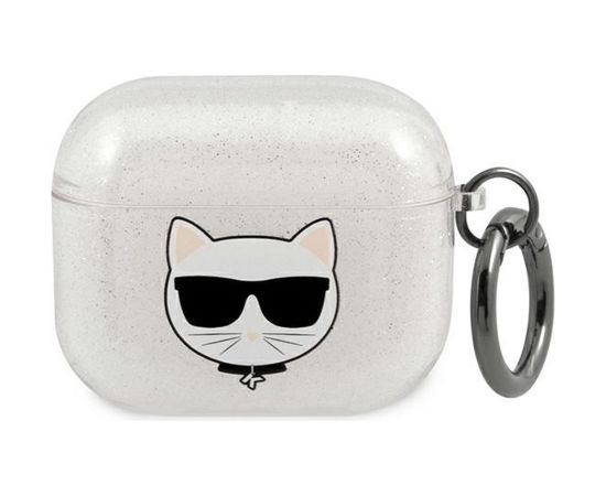 Karl Lagerfeld case for Airpods 3 KLA3UCHGS silver Glitter Choupette