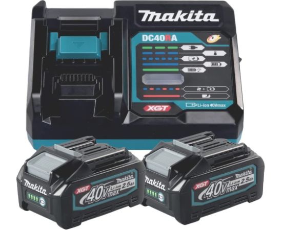 Makita Power Source Kit Li 40V 2.5Ah, charger (black/blue, 2x battery BL4025, 1x quick charger DC40RA)