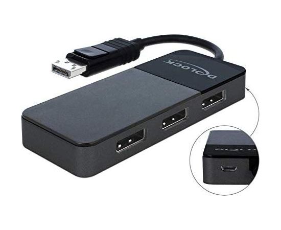 DeLOCK DisplayPort Splitter 1.4 1x DisplayPort> 3x DisplayPort (black, 30cm)