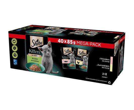 SHEBA Kitten Selection of Flavors in Sauce - wet cat food - 40x85 g