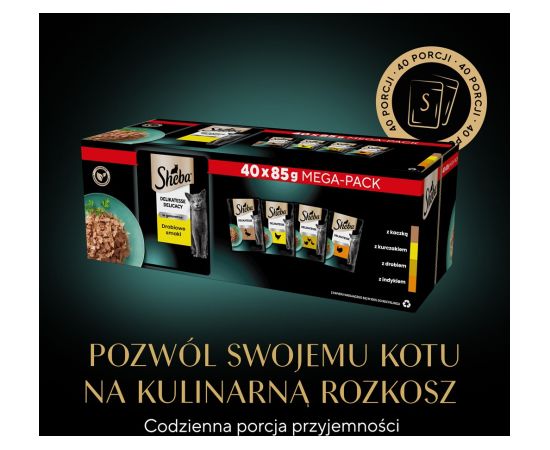 SHEBA Delicacy Drobiowe Smaki w galaretce - mokra karma dla kota - 40x85 g