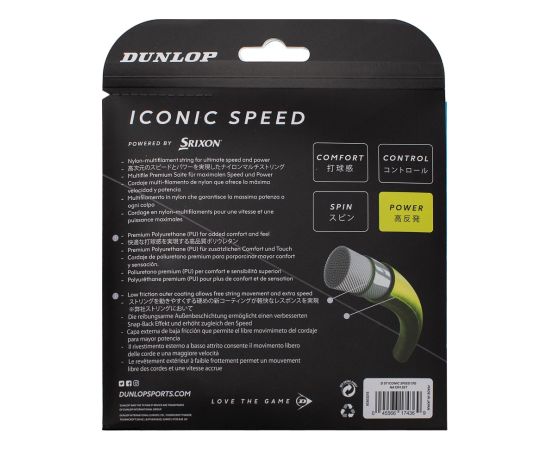 Tennis string Dunlop Iconic Speed 17G/1.30mm/12m Multifilament Natural