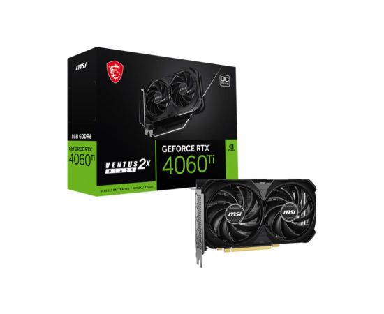 Graphics Card MSI NVIDIA GeForce RTX 4060 Ti 8 GB GDDR6 128 bit PCIE 4.0 16x Dual Slot Fansink 1xHDMI 3xDisplayPort RTX4060TI8GVEN2XE1OC