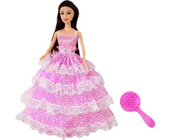 Lalka Barbie Lean Sport Lalka ciemnowłosa Księżniczka różowa suknia szczotka 28cm