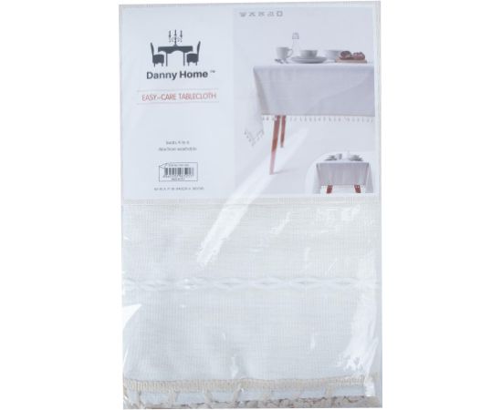 Tablecloth EASY CARE 140x180cm, white with tassel