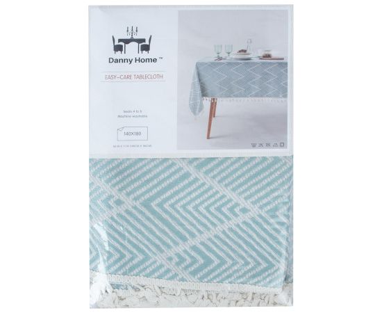 Tablecloth EASY CARE 140x180cm, blue with tassel