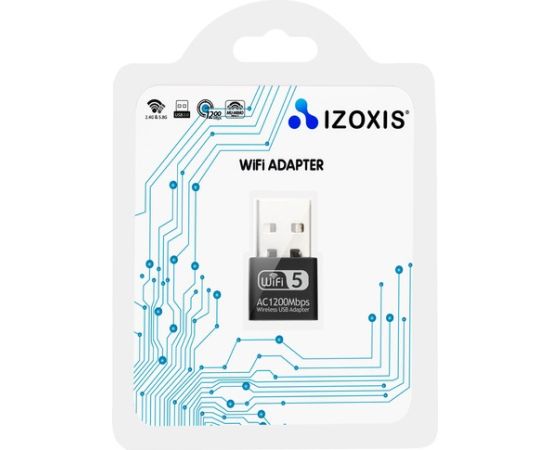 Izoxis bezvadu Wi-Fi adapteris 1200 Mb|s (2,4 GHz | 5 GHz| USB 3.0, IEEE 802.11b | g|n|a|ac)