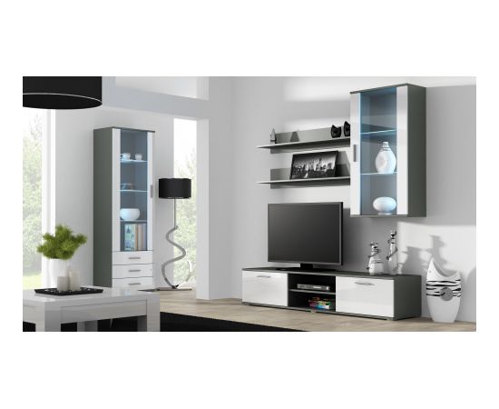 Cama Meble Cama hanging display cabinet SOHO grey/white gloss