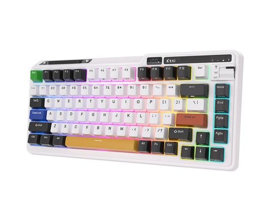 Wireless mechanical keyboard Royal Kludge KZZI K75 pro RGB, Moment Switch (black and white)