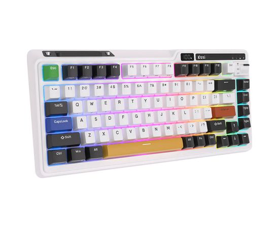 Wireless mechanical keyboard Royal Kludge KZZI K75 pro RGB, Moment Switch (black and white)