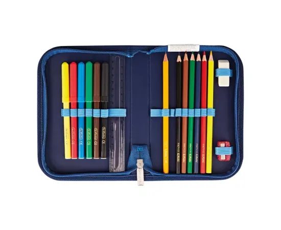 Herlitz SoftLight Plus GreenLine Deep Sea, school bag (blue, incl. filled 16-piece school case, pencil case, sports bag)