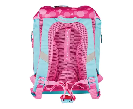 Herlitz SoftLight Plus GreenLine Pink Bubbles, school bag (pink/light blue, incl. filled 16-piece school case, pencil case, sports bag)