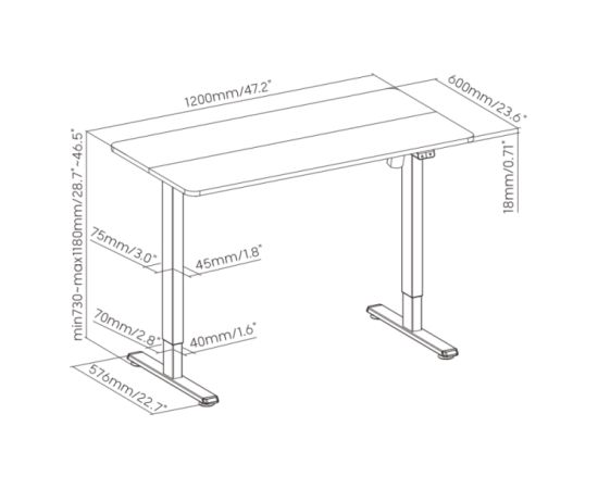 Adjustable Height Table Up Up Frigg White