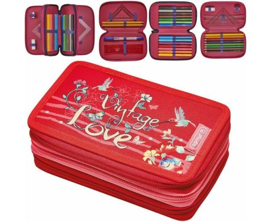 Herlitz TriCase Vintage Love, wallet (red, 31 pieces)