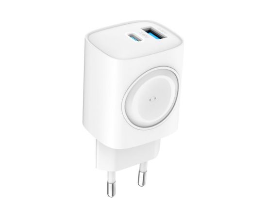 Evelatus   2 in 1 Charger 20W Max USB-C+USB-A:15W Max USB-C+USB-A+Wireless:15W+2W 17W Max White