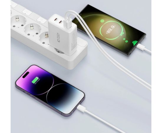 Tech-Protect NC100W-GAN GaN tīkla lādētājs 3x USB-C PD 100W | USB-A QC 3.0 - melns