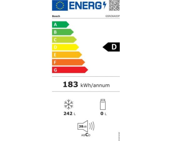 Bosch GSN36AIDP 186cm Saldētava Ner. tēr.