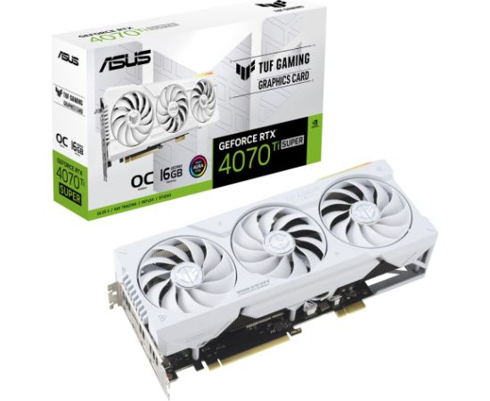 ASUS TUF Gaming TUF-RTX4070TIS-O16G-BTF-WHITE NVIDIA GeForce RTX 4070 Ti SUPER 16 GB GDDR6X