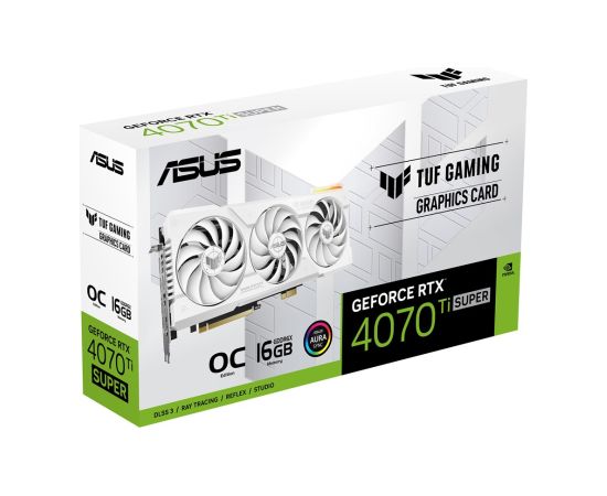 ASUS TUF Gaming TUF-RTX4070TIS-O16G-BTF-WHITE NVIDIA GeForce RTX 4070 Ti SUPER 16 GB GDDR6X