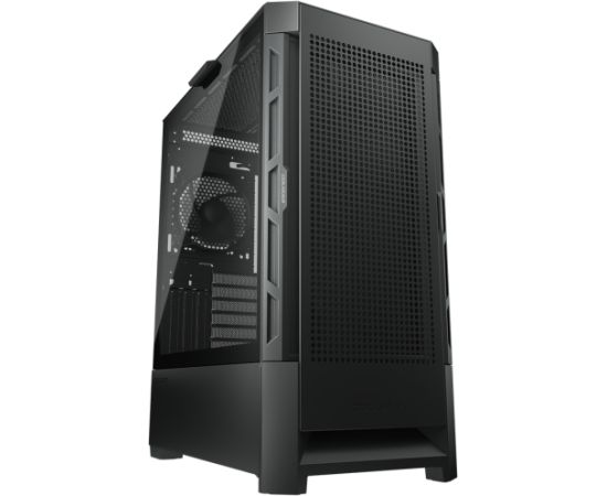 COUGAR | Case Airface Black | PC Case | Mid Tower / Mesh Front Panel / 1 x 120mm Fan / TG Left Panel / Black