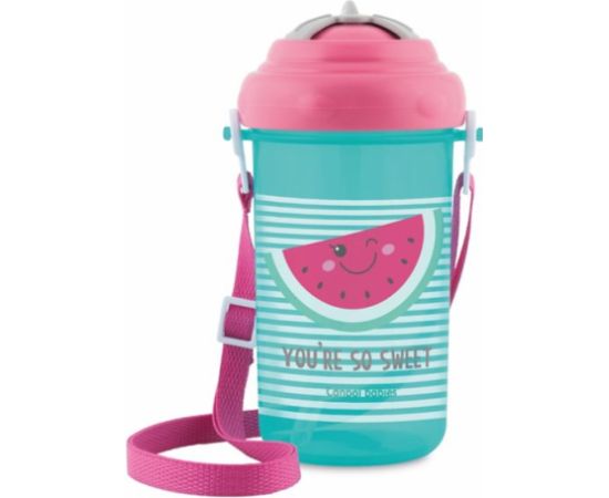 CANPOL BABIES cup with flip-top silicone straw So Cool!, 400 ml, 4/102_pin