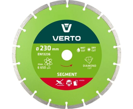 Dimanta griešanas disks Verto 61H3S9; 230 mm