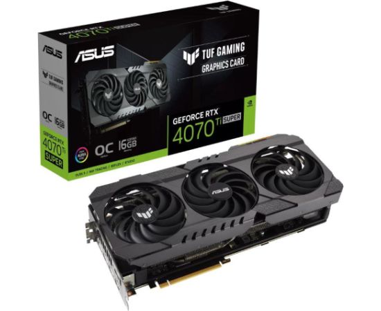 Graphics Card ASUS NVIDIA GeForce RTX 4070 Ti SUPER 16 GB GDDR6X 256 bit PCIE 4.0 16x Triple slot Fansink 2xHDMI 3xDisplayPort RTX4070TIS-O16G-OG-GAM