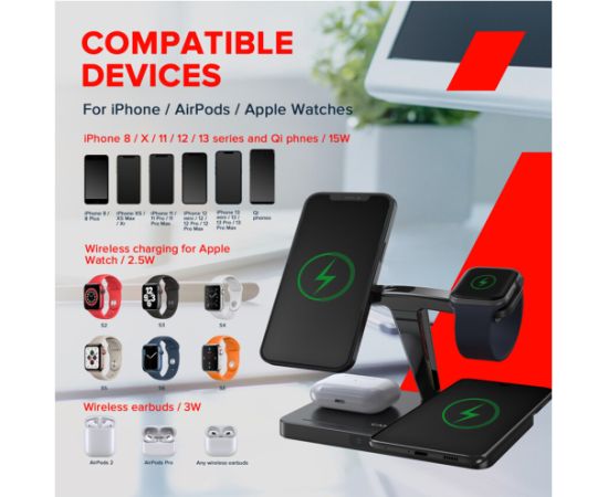 CANYON wireless charger WS-404 15W 4in1 UK Black