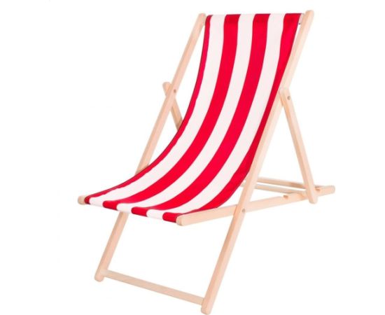 Platinet PLATINET SUMMER SUNBED LEŻAK OGRODOWY WOOD RED STRIP [45436]