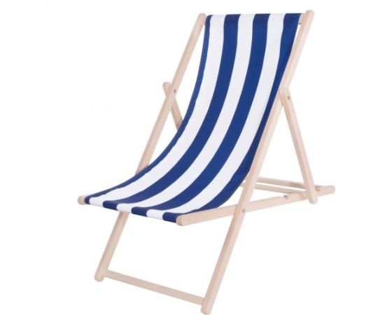 Platinet PLATINET SUMMER SUNBED LEŻAK OGRODOWY WOOD BLUE STRIP [45435]