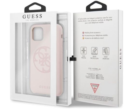 Guess GUHCN65LS4GLP 4G Silicone Tone pro Чехол для Apple iPhone 11 Pro Max Light Pink