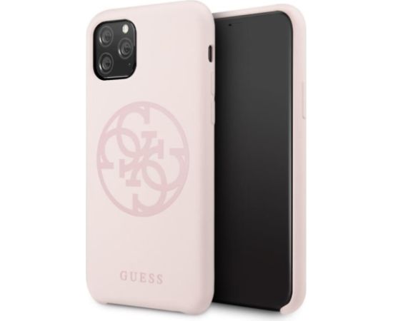 Guess GUHCN65LS4GLP 4G Silicone Tone Aizsargapvalks priekš Apple iPhone 11 Pro Max Rozā